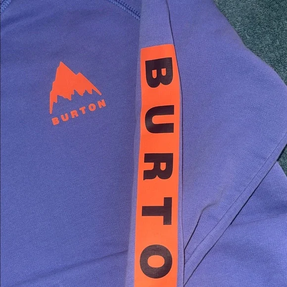 Burton Men's Crewneck Sweater in Blue with Orange Logo - Picture 3 of 4